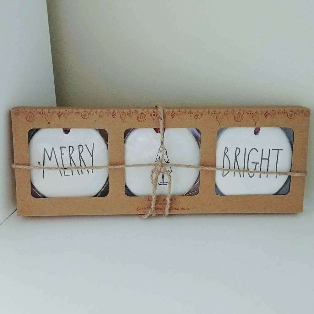 Rae Dunn Set 3 Merry Bright Christmas Tree